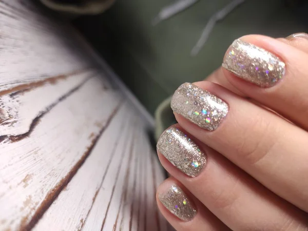 Jeugd manicure ontwerp beste nagels, gel lak — Stockfoto