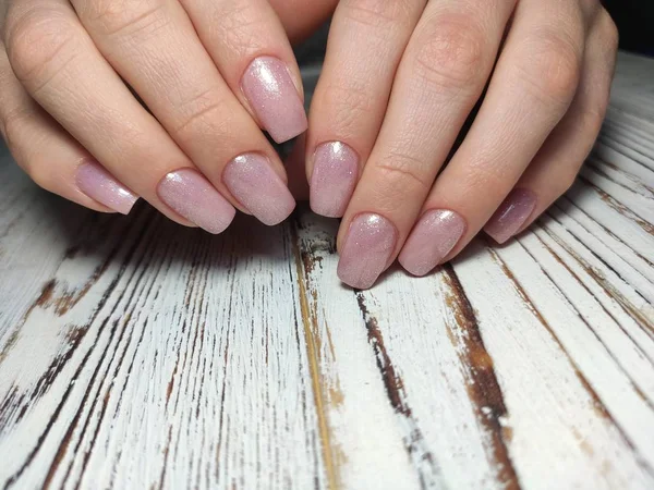 Manicura de arte de Natal. Estilo de férias de inverno Manicure brilhante — Fotografia de Stock