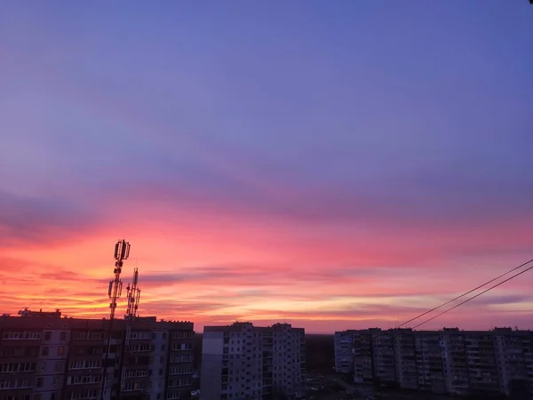 Красивое Жирное Небо Закате Дня Украина — стоковое фото