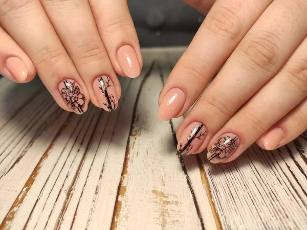 Trendy Manicure Design Een Mooie Texturale Achtergrond — Stockfoto