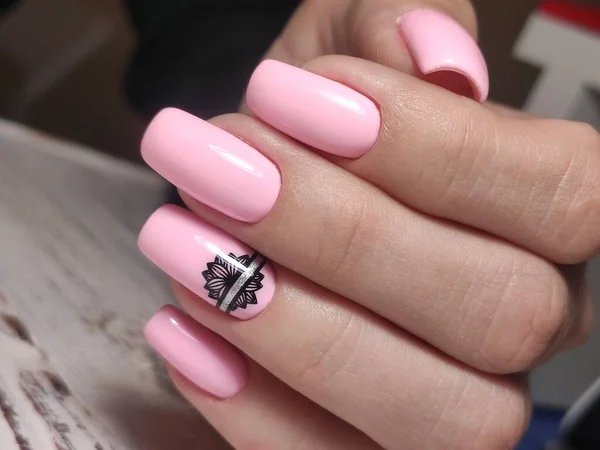 Fashion Manicure Van Nagels Een Mooie Texturale Achtergrond — Stockfoto