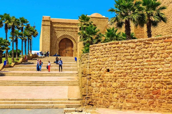 Kasbah de la fortaleza de Udayas en Rabat Marruecos. Kasbah Udayas es la antigua atracción de Rabat Marruecos — Foto de Stock