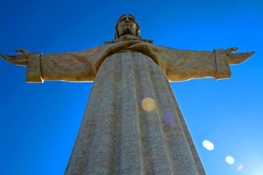 Lizbon, Portekiz 'de İsa' nın heykeli. Şubat 2018.