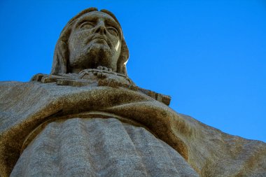 Lizbon, Portekiz 'de İsa' nın heykeli. Şubat 2018.