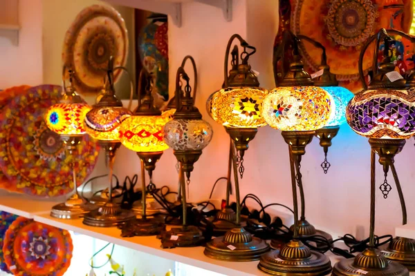 Gift Shop Variety Turkish Lamps Sale Kotor Montenegro — Stock Photo, Image