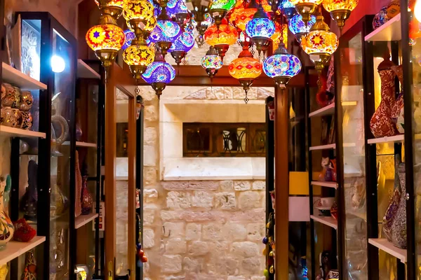 Gift Shop Variety Turkish Lamps Sale Kotor Montenegro — Stock Photo, Image