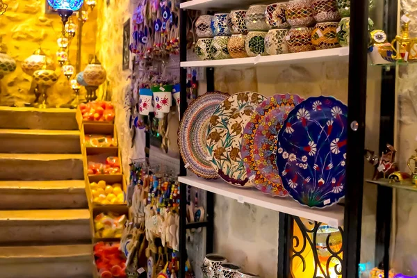 Boutique Cadeaux Avec Une Variété Lampes Turques Vendre Fond Est — Photo