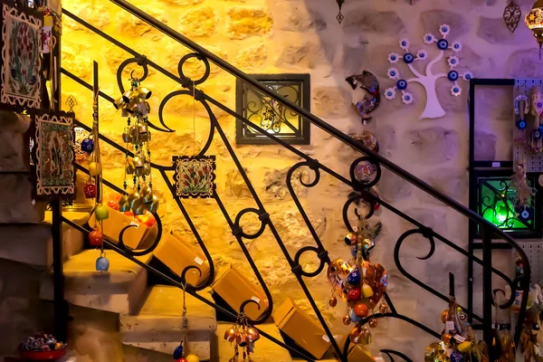 Boutique Cadeaux Avec Une Variété Lampes Turques Vendre Fond Est — Photo