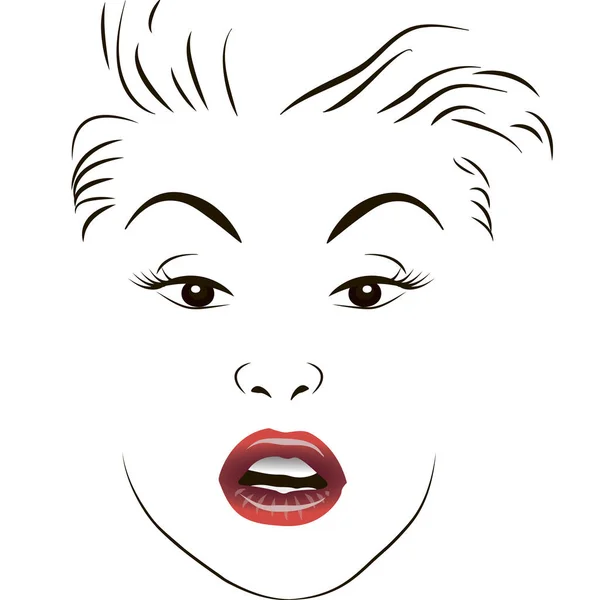 Güzellik vektör yüz kız kırmızı ruj
