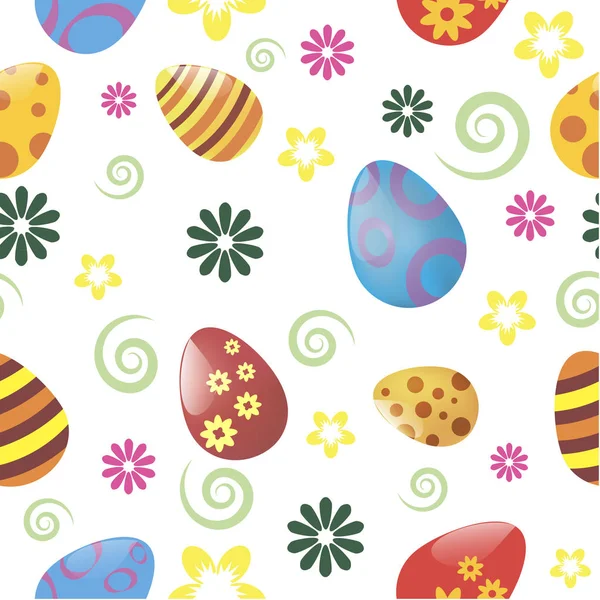 Easter background with eggs and flovers — Stock Vector