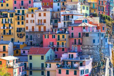 Cinque Terre 'deki Manarola köyü, Liguria, İtalya