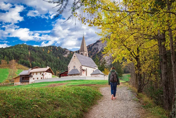 Kilise Santa Maddalena Val Funes Dolomiti Dağları Talya — Stok fotoğraf