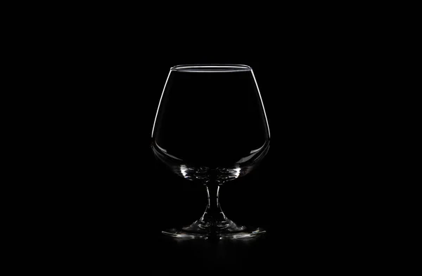 Empty Glass Black Background Copy Space — Stock Photo, Image