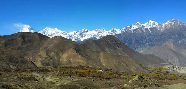 Himalaya Dağları ve Dhaulagiri Mount panoramik veiw bir