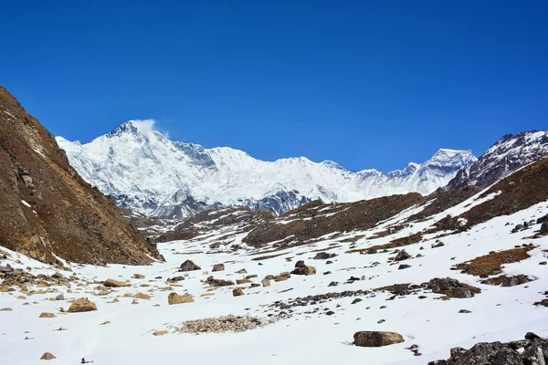 Majestatyczny widok z Mt. Cho-Oyu w drodze do Cho-Oyu base camp, Hi — Zdjęcie stockowe