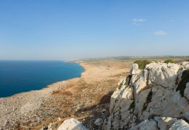 Güzel panoramik vie Protaras üzerinden kıyı şeridi Ayia N için