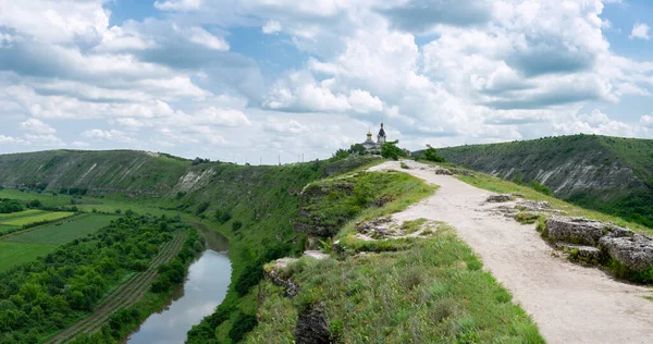 Belle Vue Panoramique Sur Vieux Monastère Orhei Orheiul Vechi Situé — Photo