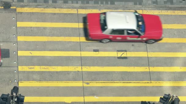 香港-尖沙咀人行横道上的空中交通全景。九龙。决议草案 — 图库视频影像