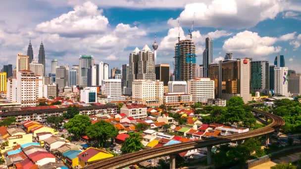 Промежуточное Видео Вид Города Куала Лумпур Petronas Twin Towers Видео — стоковое видео