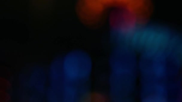 カラフルな輝く街のライト。ボケの背景。マカオ2016 — ストック動画