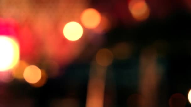 五彩缤纷的城市灯光。Bokeh背景。澳门2016 — 图库视频影像