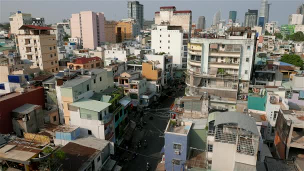Vista aerea sulla strada. Ho Chi Minh City. Risoluzione 4K velocizza . — Video Stock