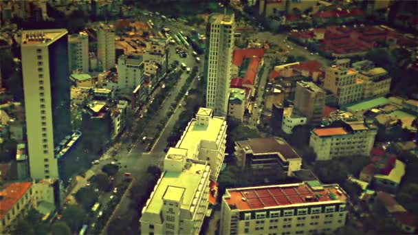 Ho Chi Minh City- Retro має вигляд міста з рухом. Пропуск часу. — стокове відео