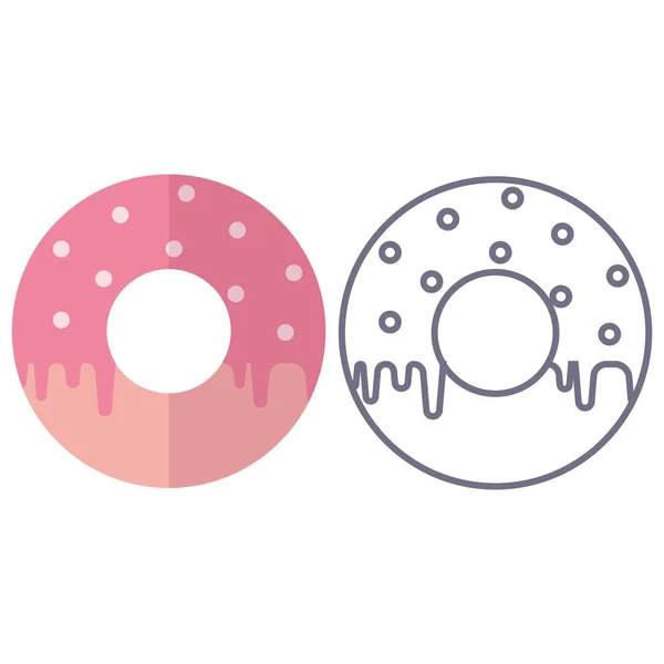 Donuts. Ícones em fundo isolado — Vetor de Stock
