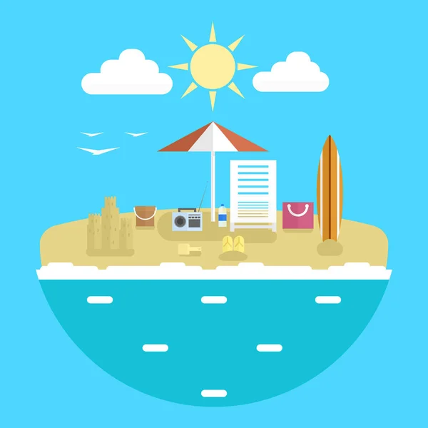 Concepto de diseño de la planificación de vacaciones de verano — Vector de stock