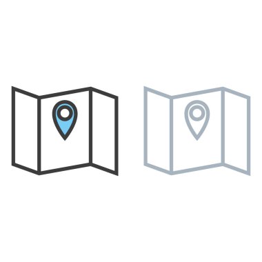 Şehir haritası. Seyahat vektör simgesi