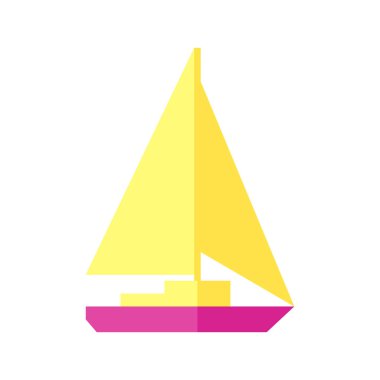 Bir yelkenli güneşli vektör çizim.