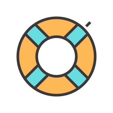 Bir yüzme daire vektör çizim.