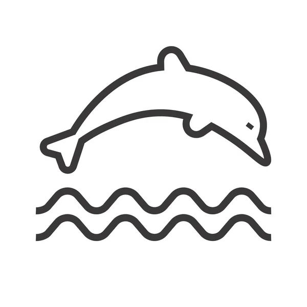 Jumping dolphin vector icon. — Stock Vector