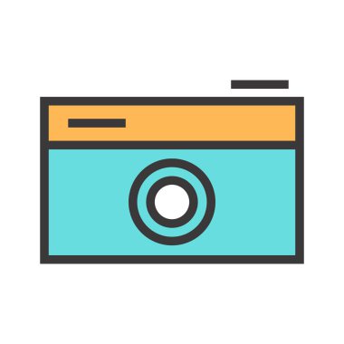 Bir kameranın vektör illüstrasyonu.