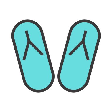 Yaz parmak arası terlik vektör simgesi.