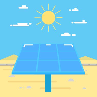 Güneş pili illüstrasyon.