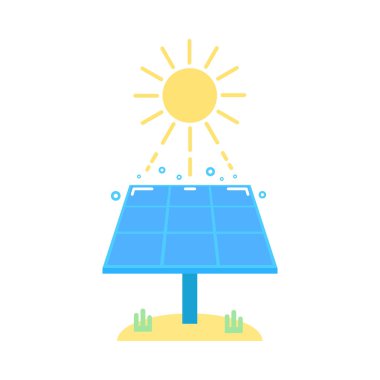 Güneş pili illüstrasyon.