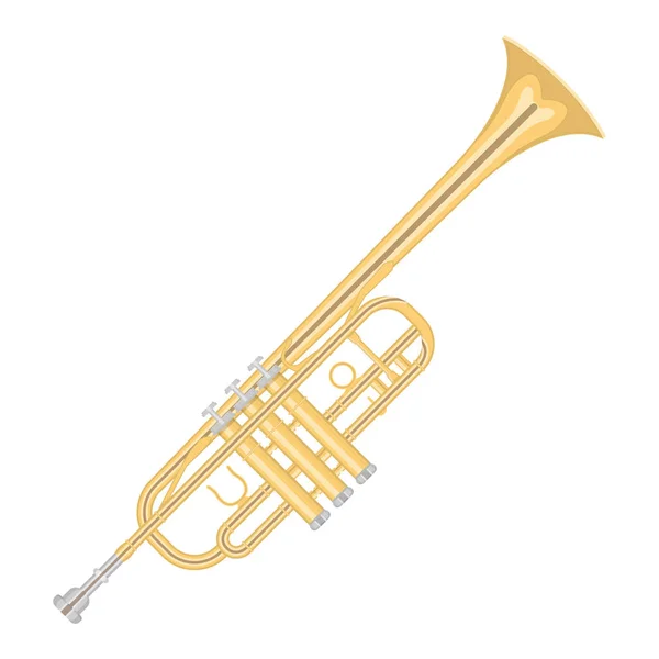 Ilustración de una trompeta sobre fondo blanco . — Archivo Imágenes Vectoriales