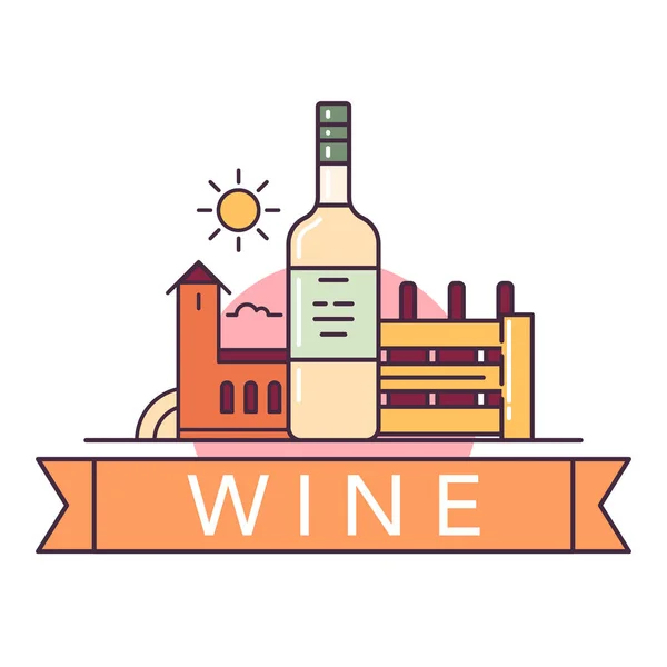 Víno ilustrace položky — Stockový vektor
