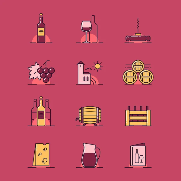 Illustrationen zum Thema Wein — Stockvektor