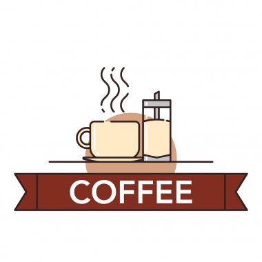 Kahve simgeler illüstrasyon