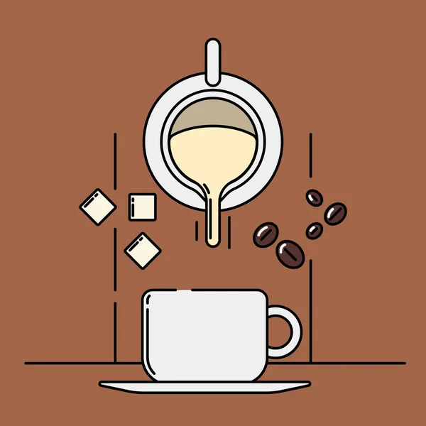 Ilustración de iconos de café — Archivo Imágenes Vectoriales