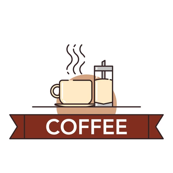 Ilustración de iconos de café — Archivo Imágenes Vectoriales