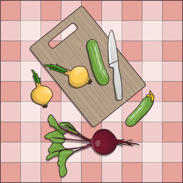 Alimentación saludable y cocina tema . — Vector de stock