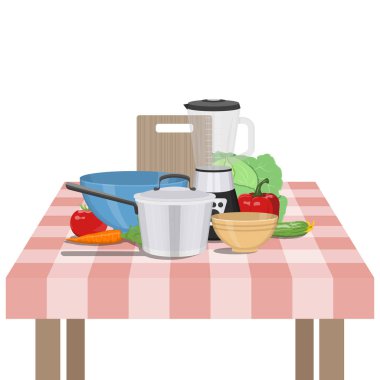 Mutfak ve gıda konu hazırlanıyor.