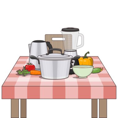 Mutfak ve gıda konu hazırlanıyor.