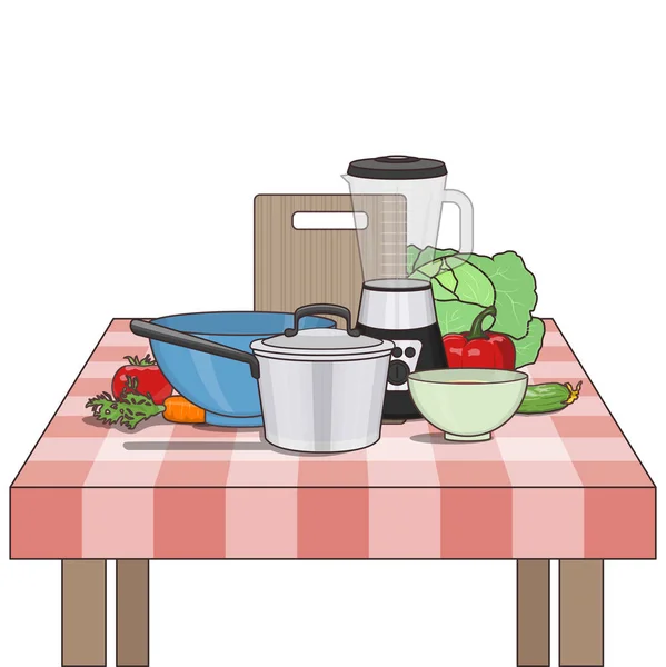 Cocina y preparación de alimentos tema . — Vector de stock