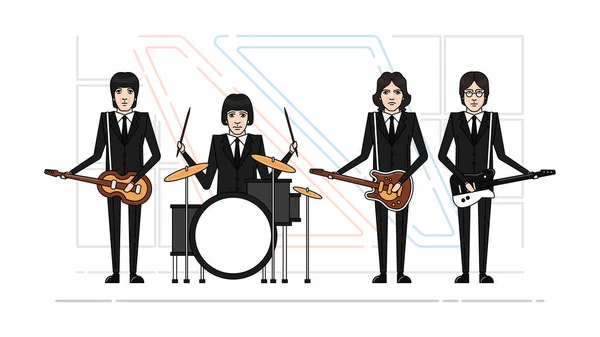 Tópicos da banda dos Beatles — Vetor de Stock