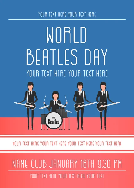 Los Beatles temas de la banda — Vector de stock