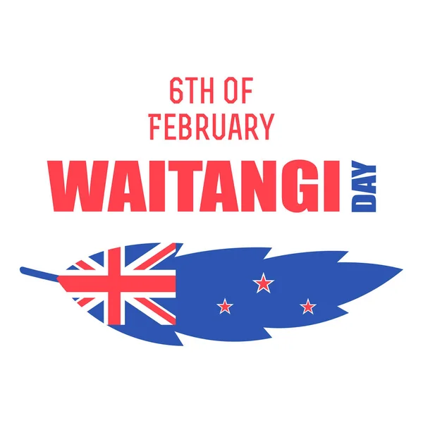 Día de Nueva Zelanda Waitangi el 6 de febrero . — Archivo Imágenes Vectoriales